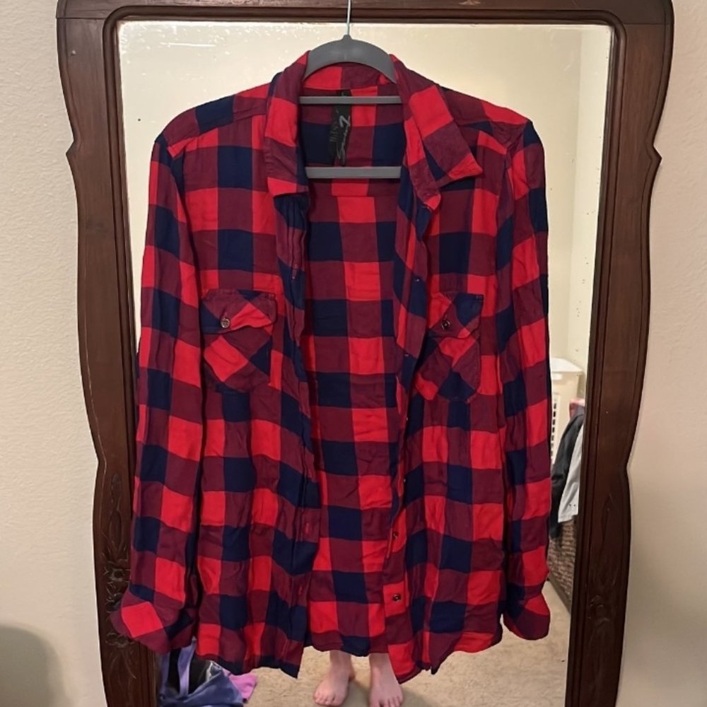 Red Checkered Flannel Shirt